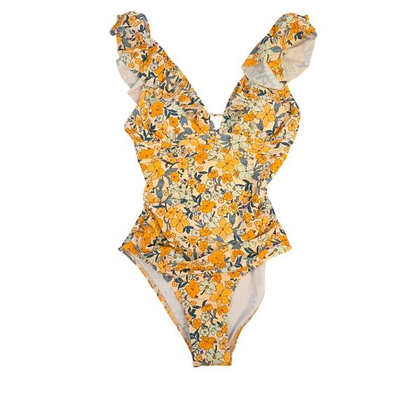 Cupshe one piece ruffle v neck floral swimsuit - Picture 2 of 7